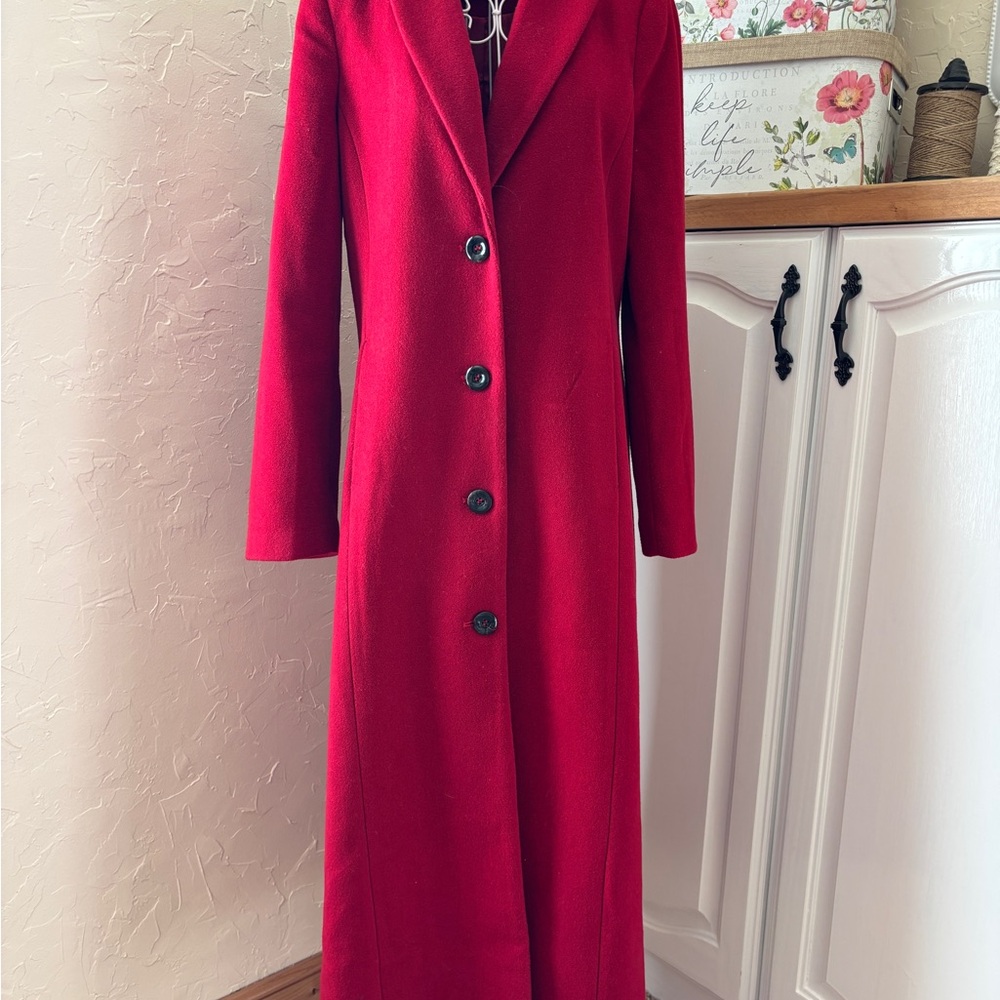 Elegant Red Long Coat